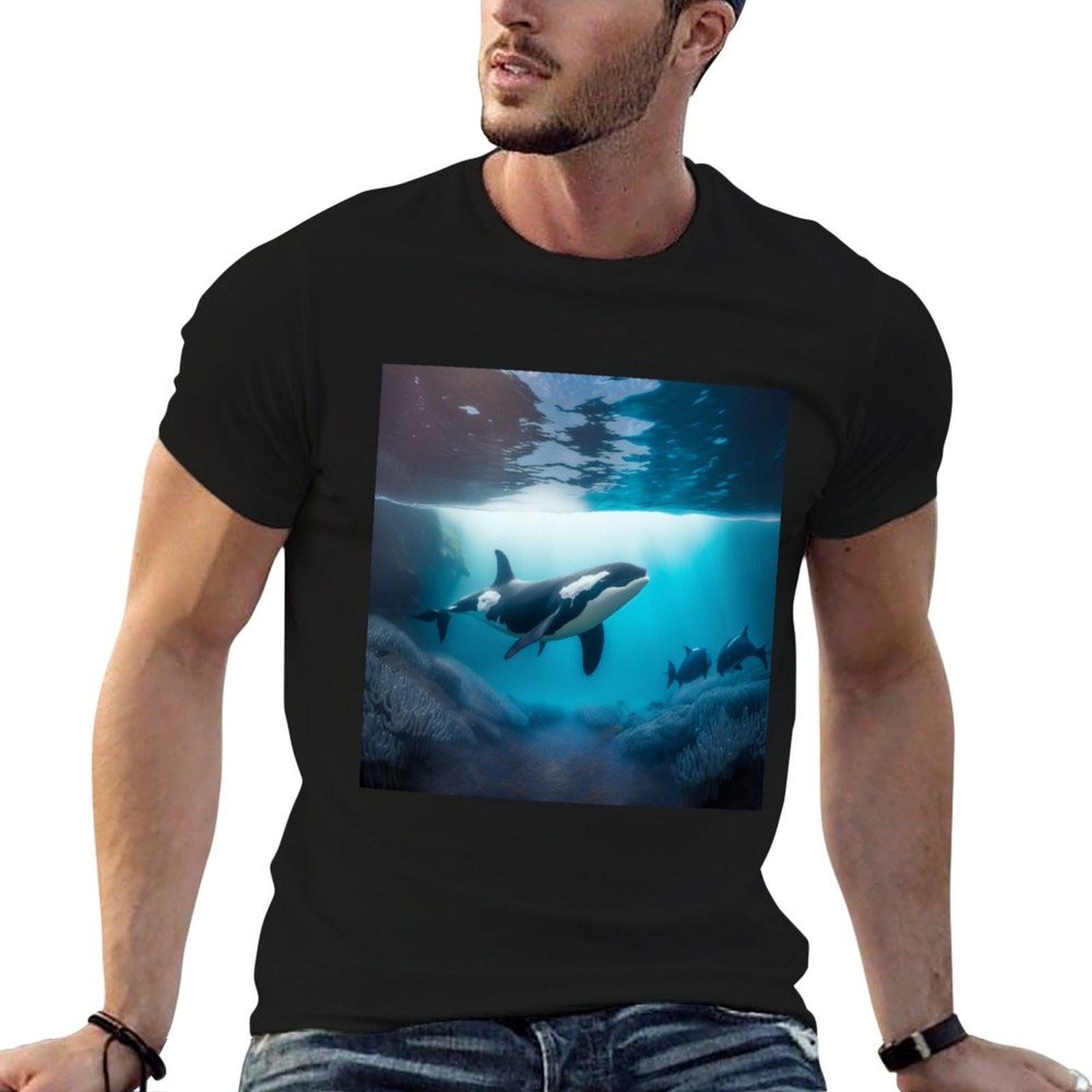 Undershirt Crew Neck - Camiseta Under Sea Orca, camiseta minimalista