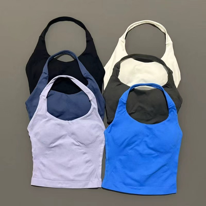 Suspender Tank Top - Top Deportivo Halter para Mujer, Sin